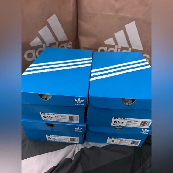 adidas Originals Black and White Gazelle Shoes - Picture 7 of 10